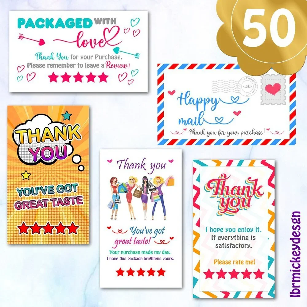 ♥️ 5x25 / 50 Thank You Cards